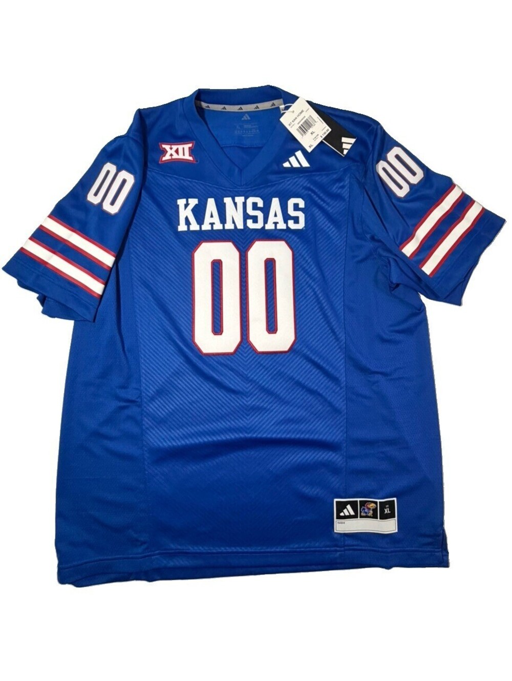 Adidas Kansas Jayhawks "00" Blue Home Football Jersey Large NWT MSRP $130